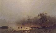 Lev Kamenev The Red Pond in Moscow in Automn painting